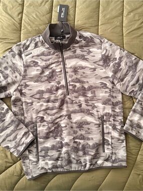 RLX Ralph Lauren ⛳️ Gray “Dawn” Camo Quarter-Zip Pullover Fleece